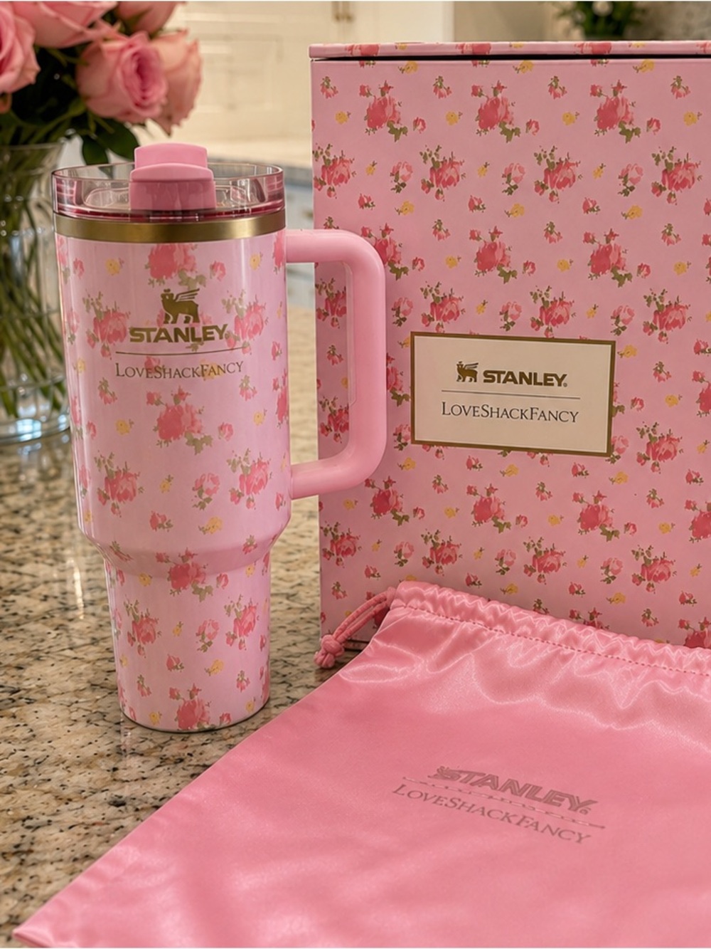 Stanley love, shack, fancy Pink Floral Travel Mug ibiza subset